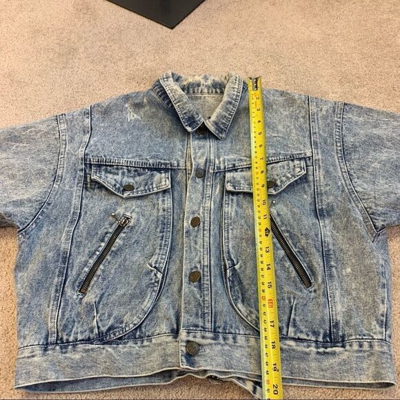 💥BRUNO Cassini vintage short sleeve acid wash retro denim Jean jacket - Picture 6 of 7